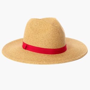 Red wide brim sun hat